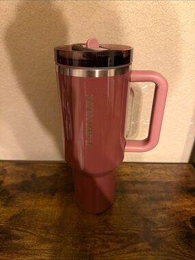 Stanley 40oz Rose Pink Insulated Travel Mug with Handle